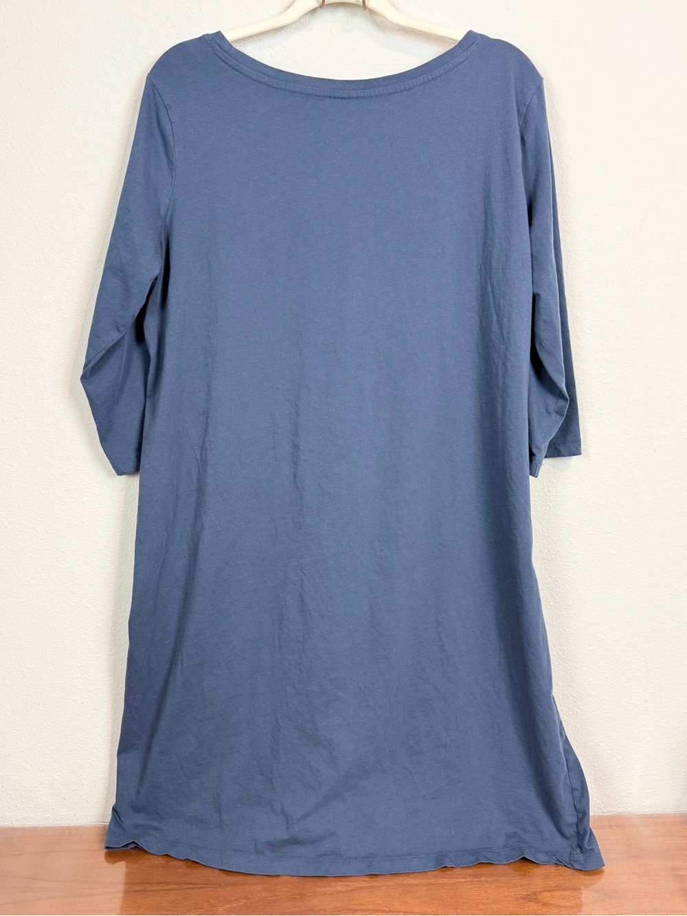 Pact Organic Cotton Slate Blue Boat Neck T-shirt Midi Dress XL - Picture 4 of 10